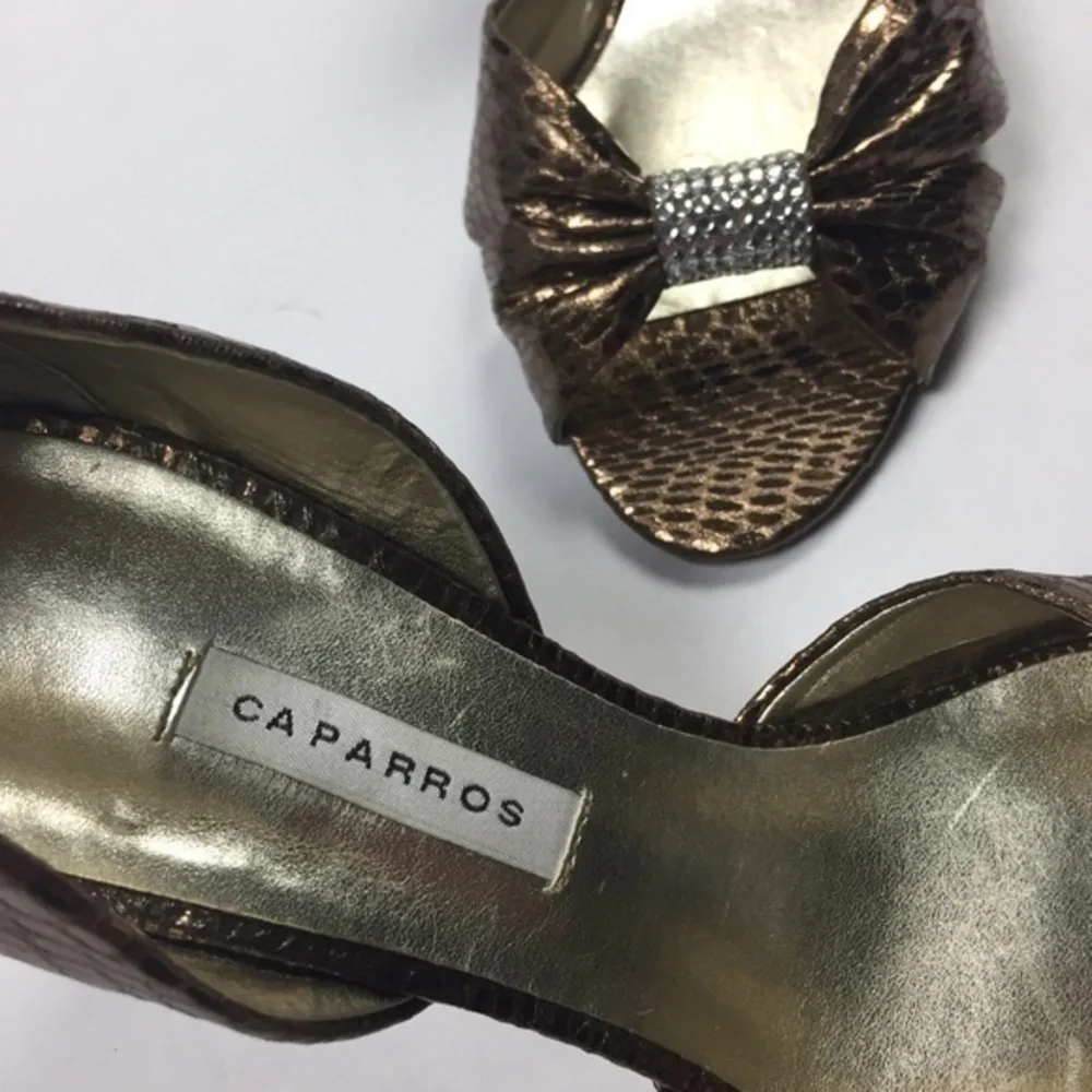 Caparros Copper Faux Snakeskin Embellished‎ Heels